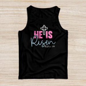 Retro Groovy He Is Risen Floral Jesus Easter Day Christians Tank Top