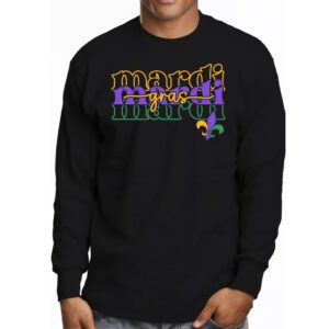 Retro Masquerade Mardi Gras Groovy Beads Parade Costume Longsleeve Tee 3