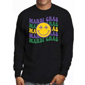 Retro Masquerade Mardi Gras Groovy Beads Parade Costume Longsleeve Tee 3 4