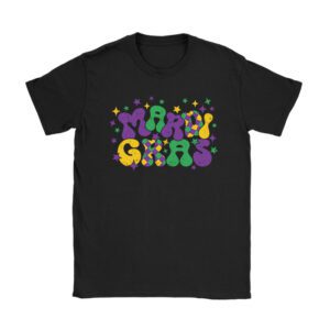 Retro Masquerade Mardi Gras Groovy Beads Parade Costume T-Shirt