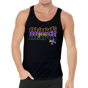 Retro Masquerade Mardi Gras Groovy Beads Parade Costume Tank Top 3