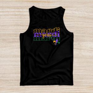 Retro Masquerade Mardi Gras Groovy Beads Parade Costume Tank Top