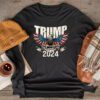Retro Trump 2024 Take America Back American Flag Trump 2024 Longsleeve Tee