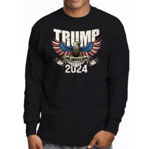 Retro Trump 2024 Take America Back American Flag Trump 2024 Longsleeve Tee 3 7