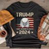 Retro Trump 2024 Take America Back American Flag Trump 2024 Longsleeve Tee