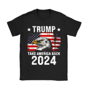 Retro Trump 2024 Take America Back American Flag Trump 2024 T-Shirt