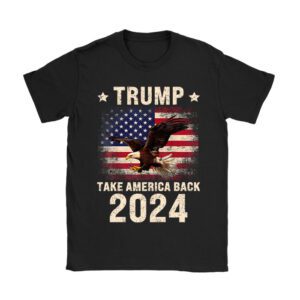 Retro Trump 2024 Take America Back American Flag Trump 2024 T-Shirt