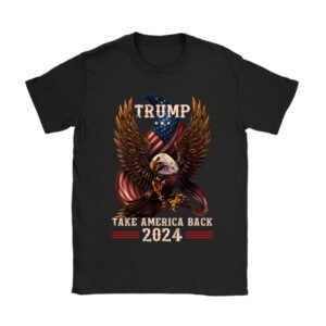 Retro Trump 2024 Take America Back American Flag Trump 2024 T-Shirt