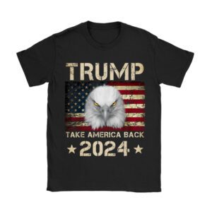 Retro Trump 2024 Take America Back American Flag Trump 2024 T-Shirt