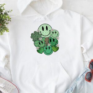 Shamrock Smile Face Disco Retro Groovy St Patricks Day Lucky Hoodie 1 1