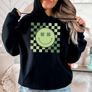 Shamrock Smile Face Disco Retro Groovy St Patricks Day Lucky Hoodie 1 2