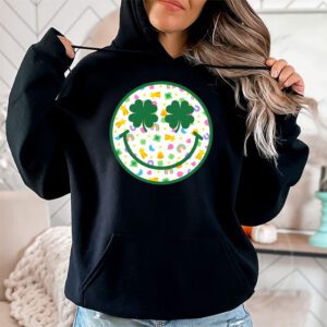 Shamrock Smile Face Disco Retro Groovy St Patricks Day Lucky Hoodie 1 3