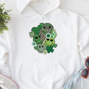 Shamrock Smile Face Disco Retro Groovy St Patricks Day Lucky Hoodie 1