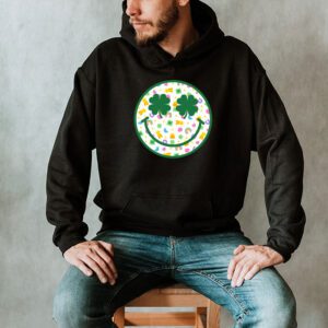 Shamrock Smile Face Disco Retro Groovy St Patricks Day Lucky Hoodie 2 3