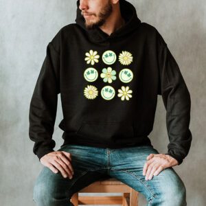 Shamrock Smile Face Disco Retro Groovy St Patricks Day Lucky Hoodie 2 5