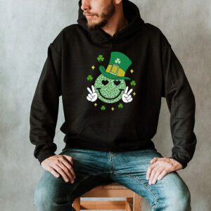 Shamrock Smile Face Disco Retro Groovy St Patricks Day Lucky Hoodie 2 6