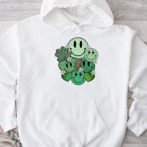Shamrock Smile Face Disco Retro Groovy St Patricks Day Lucky Hoodie