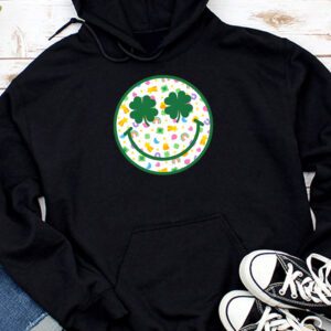 Shamrock Smile Face Disco Retro Groovy St Patricks Day Lucky Hoodie