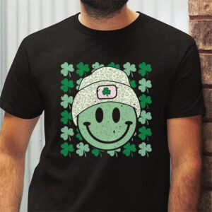 Shamrock Smile Face Disco Retro Groovy St Patricks Day Lucky T Shirt 2 4