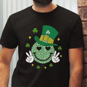 Shamrock Smile Face Disco Retro Groovy St Patricks Day Lucky T Shirt 2 6