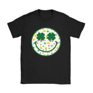 Shamrock Smile Face Disco Retro Groovy St Patricks Day Lucky T-Shirt