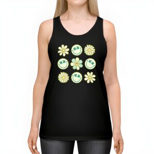 Shamrock Smile Face Disco Retro Groovy St Patricks Day Lucky Tank Top 2 5