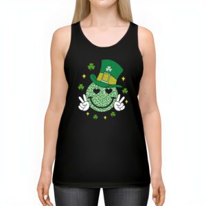 Shamrock Smile Face Disco Retro Groovy St Patricks Day Lucky Tank Top 2 6