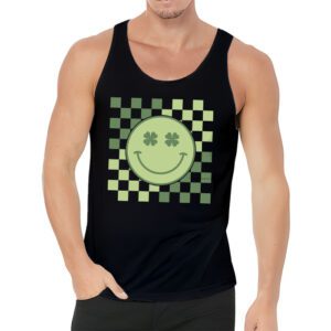 Shamrock Smile Face Disco Retro Groovy St Patricks Day Lucky Tank Top 3 2