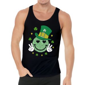 Shamrock Smile Face Disco Retro Groovy St Patricks Day Lucky Tank Top 3 6