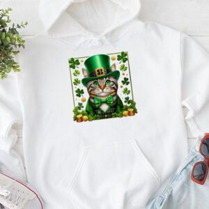 St Patricks Day Cat Shamrock For Men Women Celebration Cool Hoodie 1 4