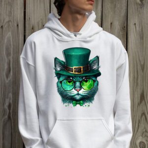 St Patricks Day Cat Shamrock For Men Women Celebration Cool Hoodie 2 3