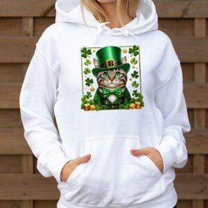 St Patricks Day Cat Shamrock For Men Women Celebration Cool Hoodie 3 3