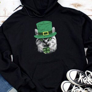 St Patricks Day Cat Shamrock For Men Women Celebration Cool Hoodie