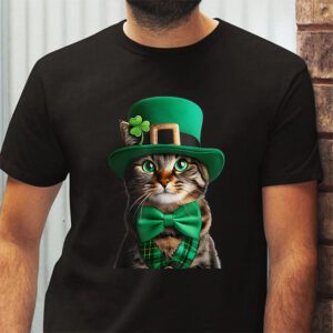 St Patricks Day Cat Shamrock For Men Women Celebration Cool T Shirt 2