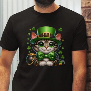 St Patricks Day Cat Shamrock For Men Women Celebration Cool T Shirt 2 6