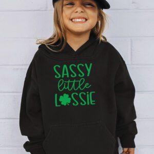 St Patricks Day Shirt Sassy Little Lassie Kids Toddler Girl Hoodie 2 2