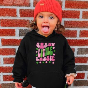 St Patricks Day Shirt Sassy Little Lassie Kids Toddler Girl Hoodie 3 3