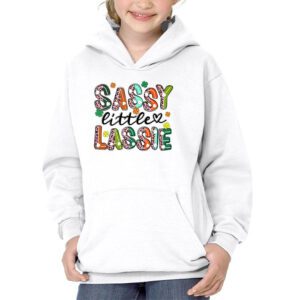 St Patricks Day Shirt Sassy Little Lassie Kids Toddler Girl Hoodie 3 4