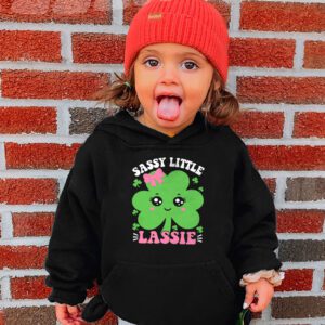 St Patricks Day Shirt Sassy Little Lassie Kids Toddler Girl Hoodie 3 5