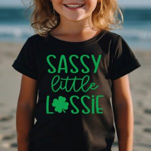 St Patricks Day Shirt Sassy Little Lassie Kids Toddler Girl T Shirt 2 2