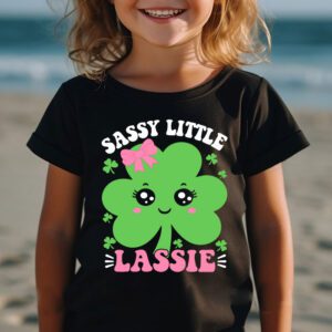 St Patricks Day Shirt Sassy Little Lassie Kids Toddler Girl T Shirt 2 5