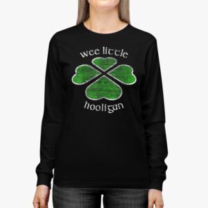 St Patricks Day Shirt Wee Little Hooligan Teen Boy Toddler Longsleeve Tee 2 3