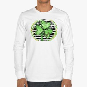 St. Patricks Day Shamrock Irish Leopard Print Women Girls Longsleeve Tee 3 3