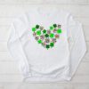 St. Patricks Day Shamrock Irish Leopard Print Women Girls Longsleeve Tee