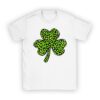 St. Patricks Day Shamrock Irish Leopard Print Women Girls T-Shirt