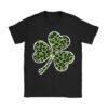 St. Patricks Day Shamrock Irish Leopard Print Women Girls T-Shirt