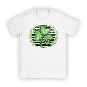 St. Patricks Day Shamrock Irish Leopard Print Women Girls T-Shirt