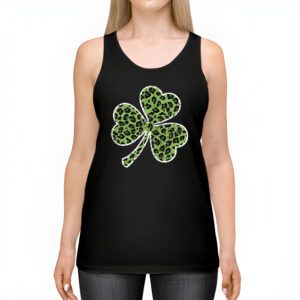 St. Patricks Day Shamrock Irish Leopard Print Women Girls Tank Top 2 1