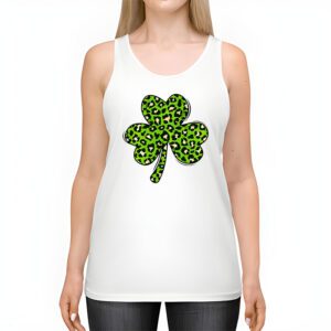 St. Patricks Day Shamrock Irish Leopard Print Women Girls Tank Top 2