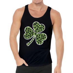 St. Patricks Day Shamrock Irish Leopard Print Women Girls Tank Top 3 1